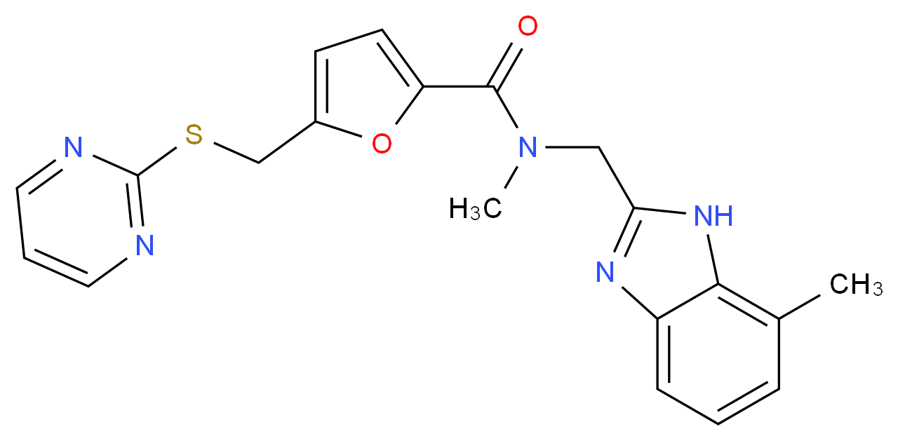 N-methyl-N-[(7-methyl-1H-benzimidazol-2-yl)methyl]-5-[(pyrimidin-2-ylthio)methyl]-2-furamide_Molecular_structure_CAS_)