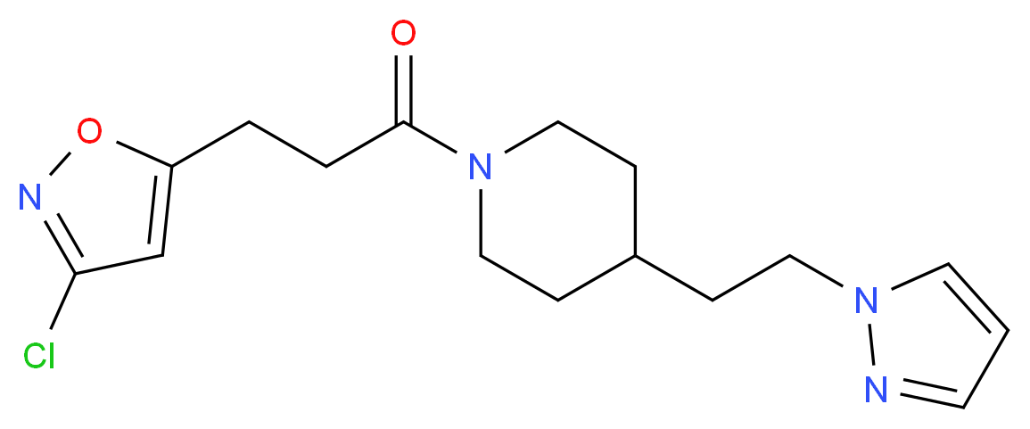 1-[3-(3-chloro-5-isoxazolyl)propanoyl]-4-[2-(1H-pyrazol-1-yl)ethyl]piperidine_Molecular_structure_CAS_)