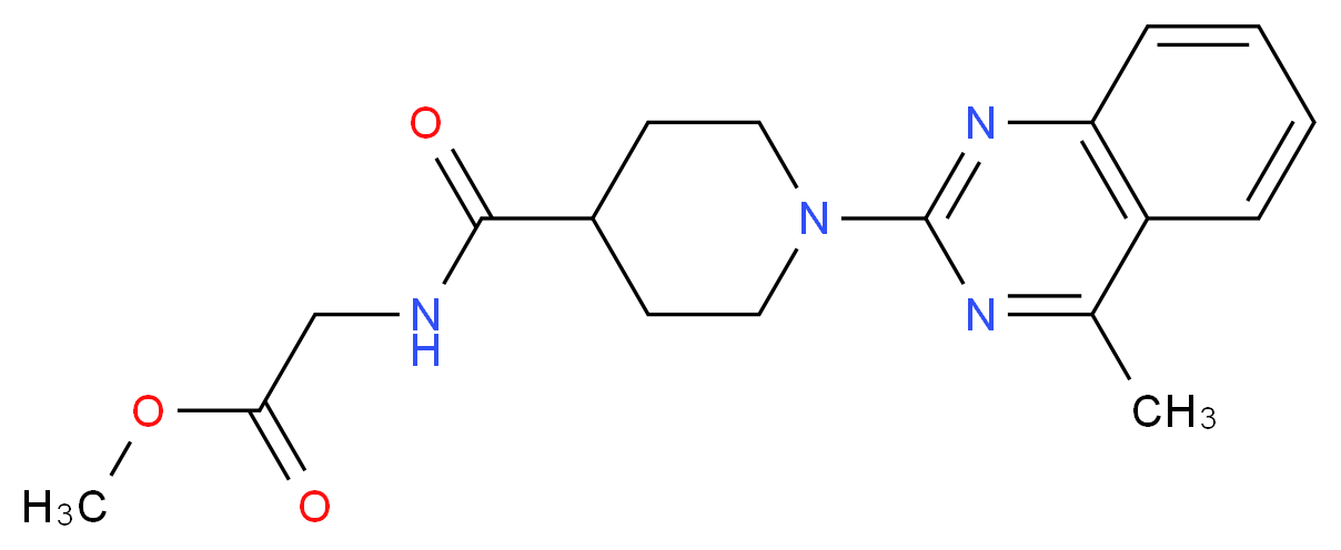 methyl N-{[1-(4-methyl-2-quinazolinyl)-4-piperidinyl]carbonyl}glycinate_Molecular_structure_CAS_)