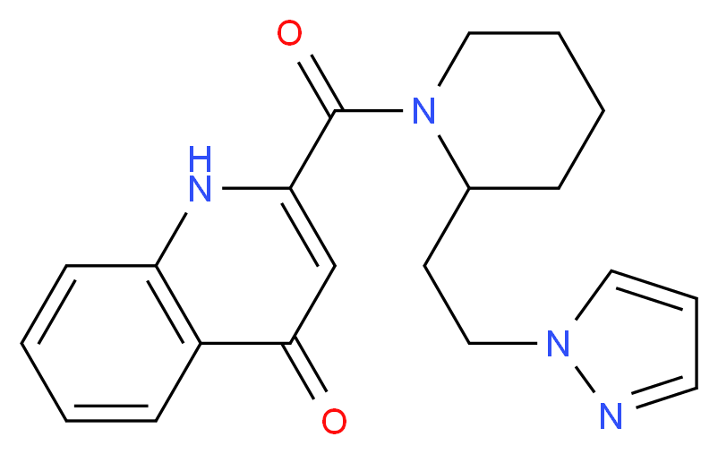 2-({2-[2-(1H-pyrazol-1-yl)ethyl]-1-piperidinyl}carbonyl)-4(1H)-quinolinone_Molecular_structure_CAS_)