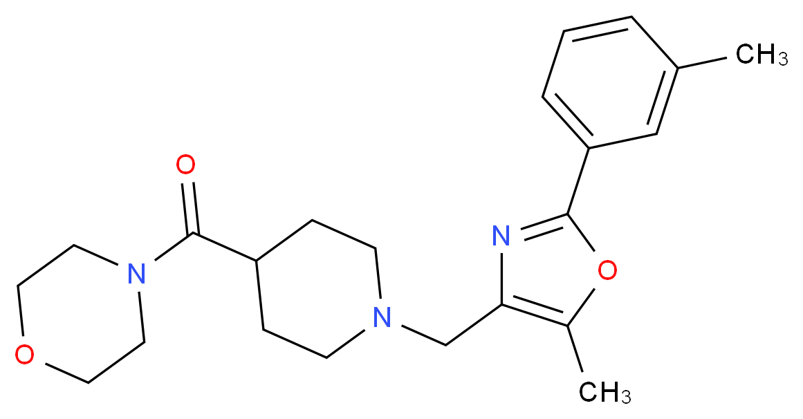 4-[(1-{[5-methyl-2-(3-methylphenyl)-1,3-oxazol-4-yl]methyl}-4-piperidinyl)carbonyl]morpholine_Molecular_structure_CAS_)