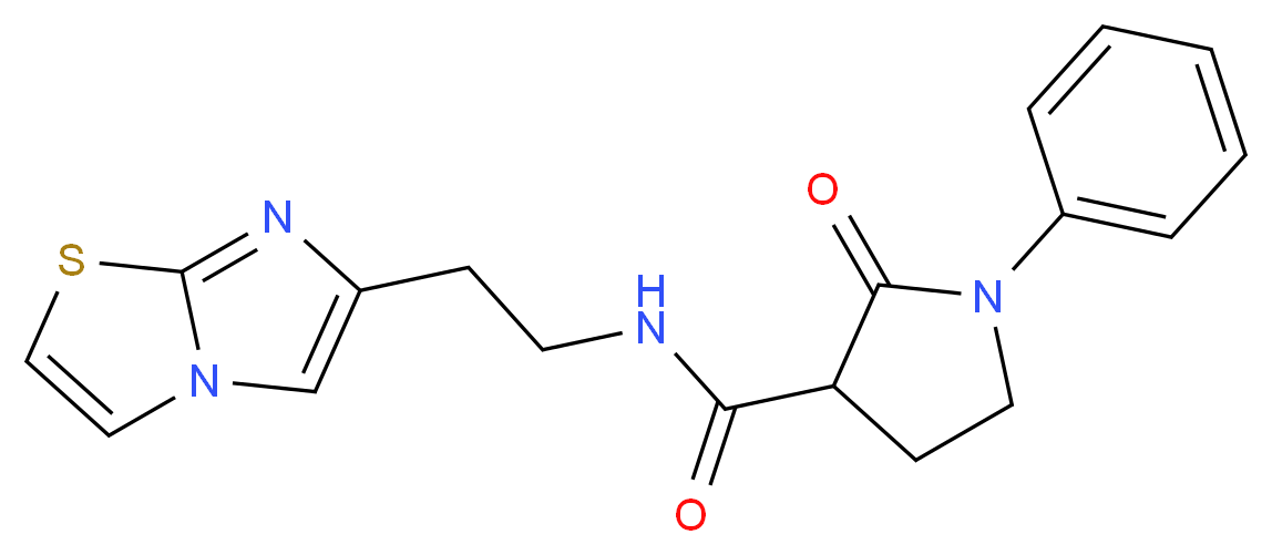 N-(2-imidazo[2,1-b][1,3]thiazol-6-ylethyl)-2-oxo-1-phenyl-3-pyrrolidinecarboxamide_Molecular_structure_CAS_)