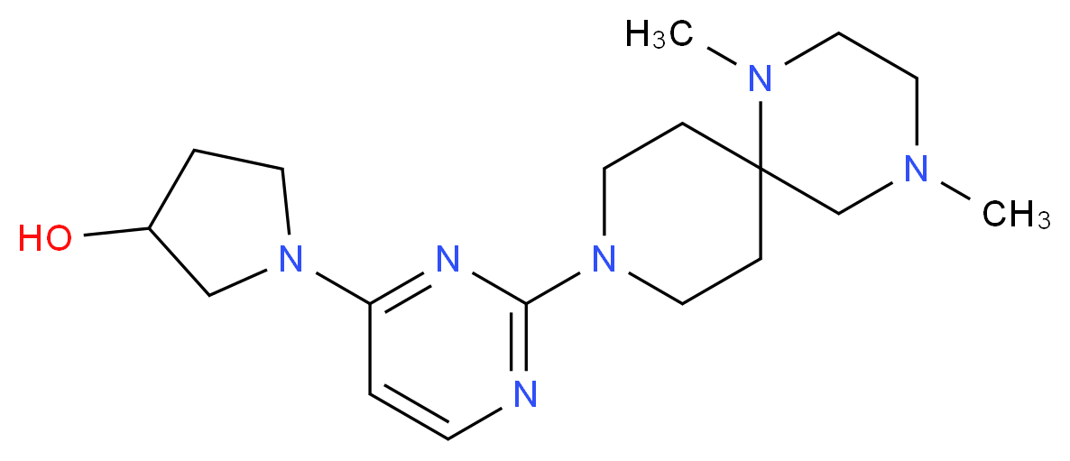 1-[2-(1,4-dimethyl-1,4,9-triazaspiro[5.5]undec-9-yl)pyrimidin-4-yl]pyrrolidin-3-ol_Molecular_structure_CAS_)