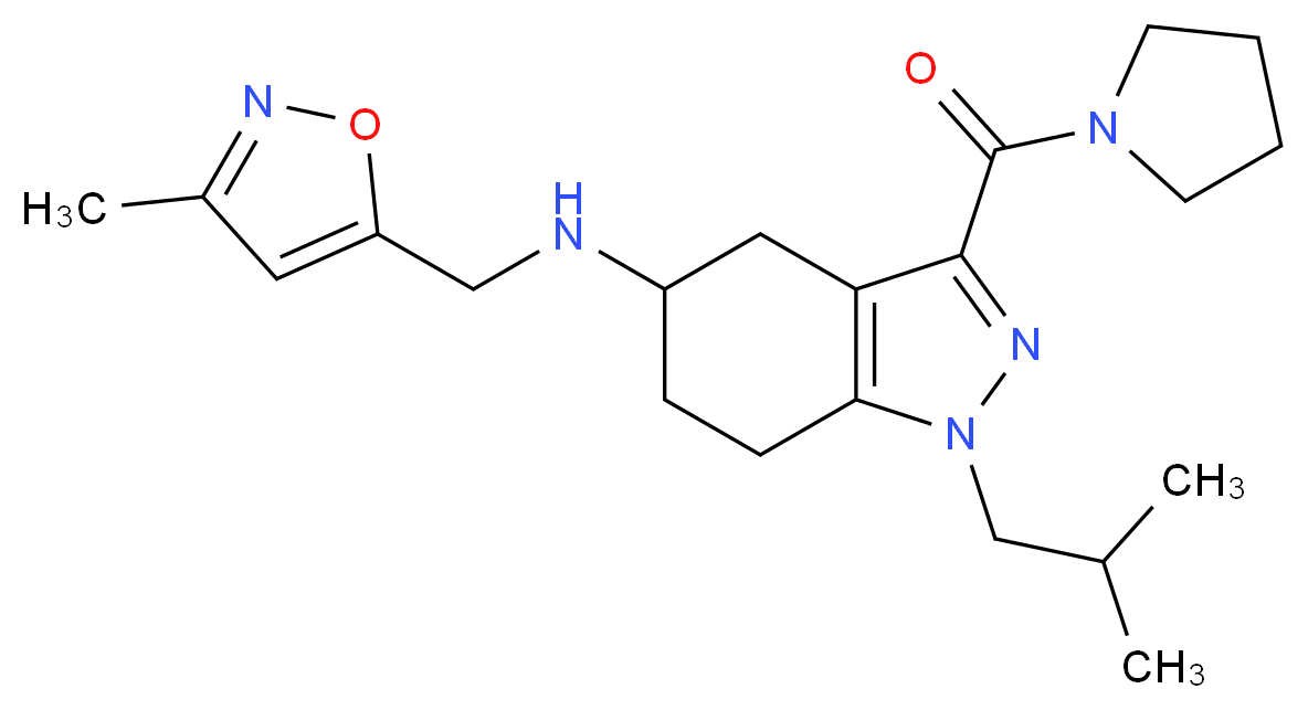 1-isobutyl-N-[(3-methyl-5-isoxazolyl)methyl]-3-(1-pyrrolidinylcarbonyl)-4,5,6,7-tetrahydro-1H-indazol-5-amine_Molecular_structure_CAS_)