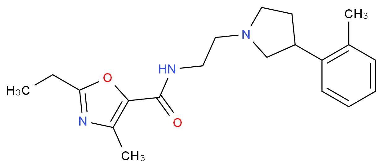 2-ethyl-4-methyl-N-{2-[3-(2-methylphenyl)pyrrolidin-1-yl]ethyl}-1,3-oxazole-5-carboxamide_Molecular_structure_CAS_)