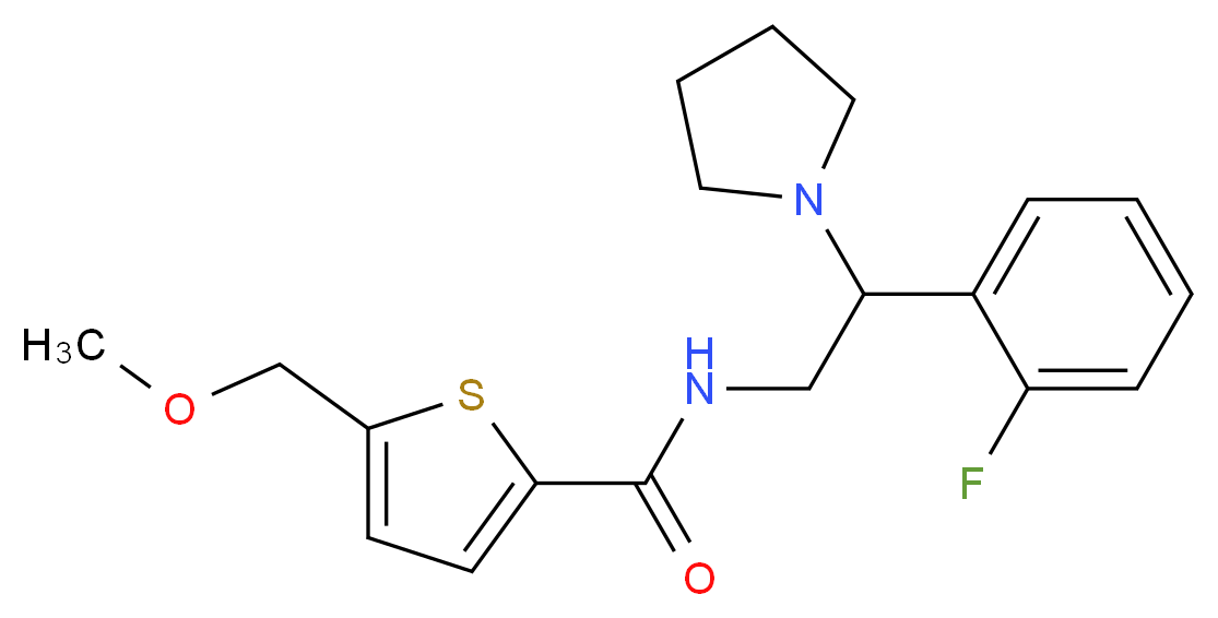 N-[2-(2-fluorophenyl)-2-pyrrolidin-1-ylethyl]-5-(methoxymethyl)thiophene-2-carboxamide_Molecular_structure_CAS_)