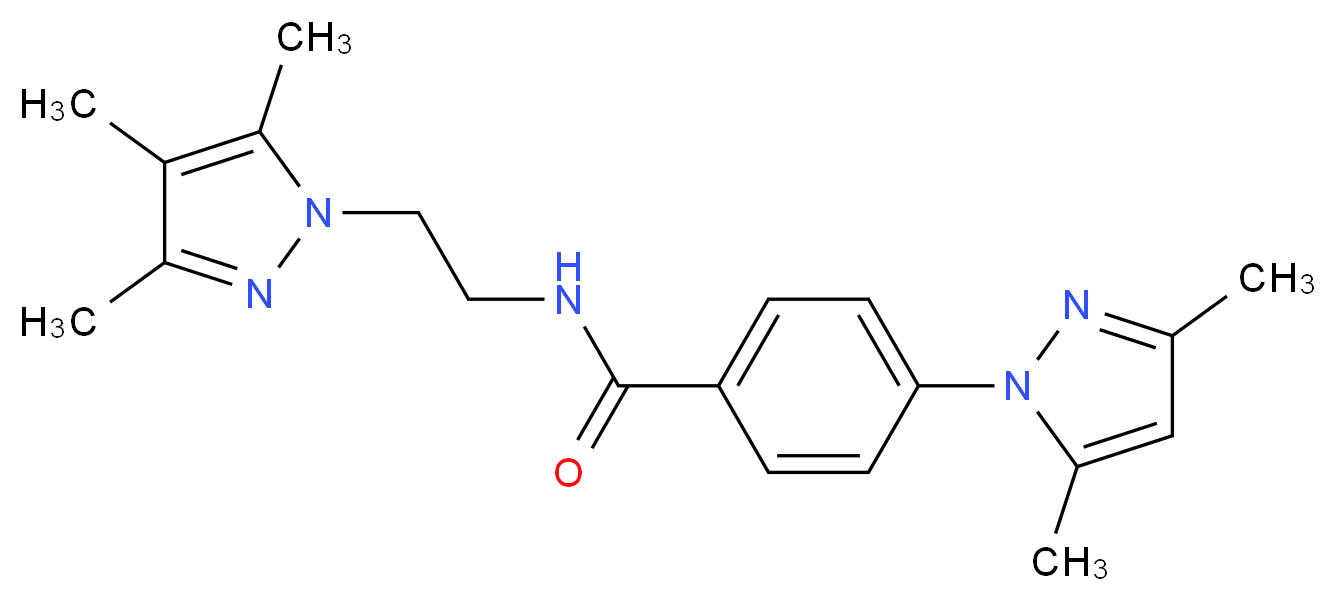 4-(3,5-dimethyl-1H-pyrazol-1-yl)-N-[2-(3,4,5-trimethyl-1H-pyrazol-1-yl)ethyl]benzamide_Molecular_structure_CAS_)