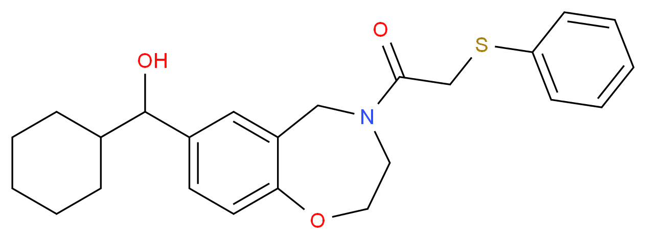 cyclohexyl{4-[(phenylthio)acetyl]-2,3,4,5-tetrahydro-1,4-benzoxazepin-7-yl}methanol_Molecular_structure_CAS_)