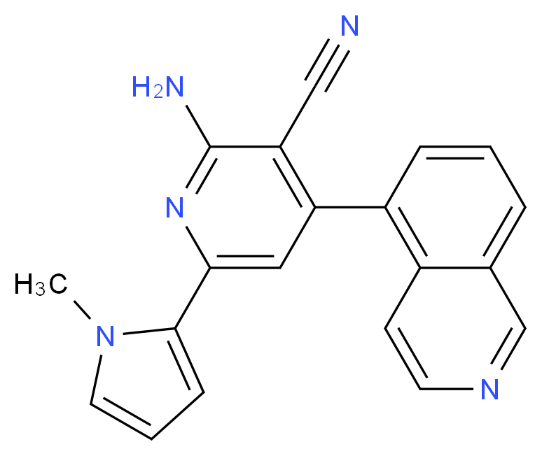 2-amino-4-isoquinolin-5-yl-6-(1-methyl-1H-pyrrol-2-yl)nicotinonitrile_Molecular_structure_CAS_)