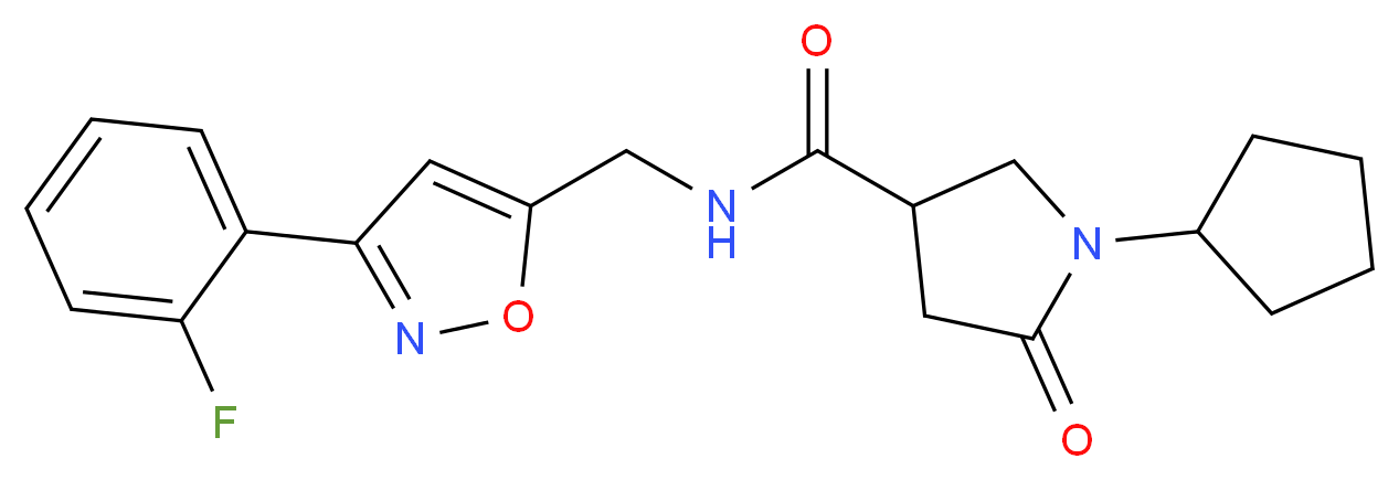 1-cyclopentyl-N-{[3-(2-fluorophenyl)-5-isoxazolyl]methyl}-5-oxo-3-pyrrolidinecarboxamide_Molecular_structure_CAS_)