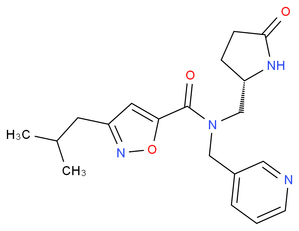 3-isobutyl-N-{[(2S)-5-oxopyrrolidin-2-yl]methyl}-N-(pyridin-3-ylmethyl)isoxazole-5-carboxamide_Molecular_structure_CAS_)