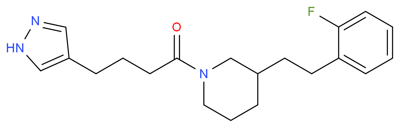 3-[2-(2-fluorophenyl)ethyl]-1-[4-(1H-pyrazol-4-yl)butanoyl]piperidine_Molecular_structure_CAS_)