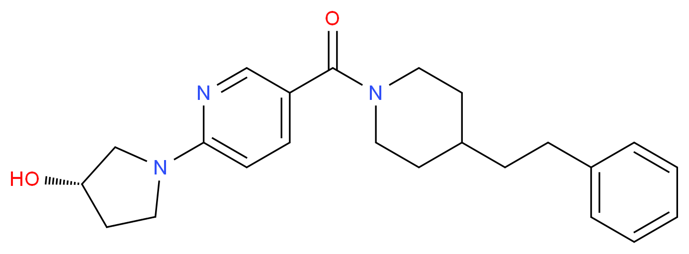(3S)-1-(5-{[4-(2-phenylethyl)-1-piperidinyl]carbonyl}-2-pyridinyl)-3-pyrrolidinol_Molecular_structure_CAS_)