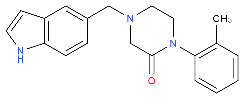 4-(1H-indol-5-ylmethyl)-1-(2-methylphenyl)-2-piperazinone_Molecular_structure_CAS_)