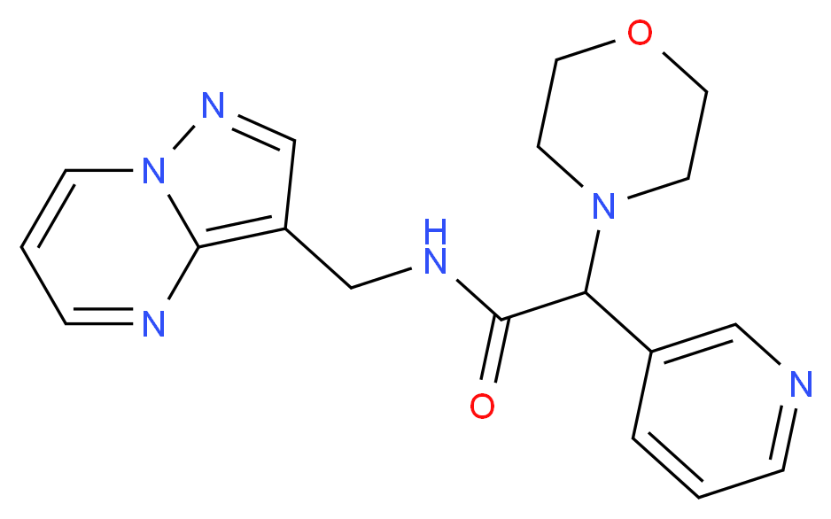 2-(4-morpholinyl)-N-(pyrazolo[1,5-a]pyrimidin-3-ylmethyl)-2-(3-pyridinyl)acetamide_Molecular_structure_CAS_)