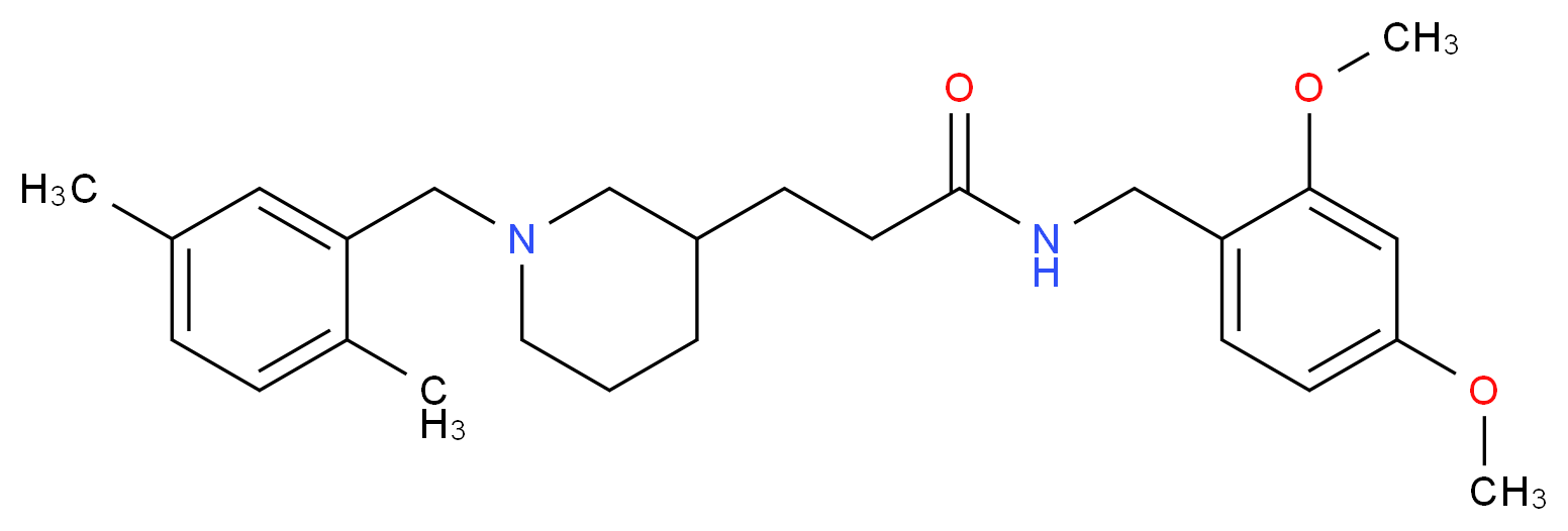 N-(2,4-dimethoxybenzyl)-3-[1-(2,5-dimethylbenzyl)-3-piperidinyl]propanamide_Molecular_structure_CAS_)