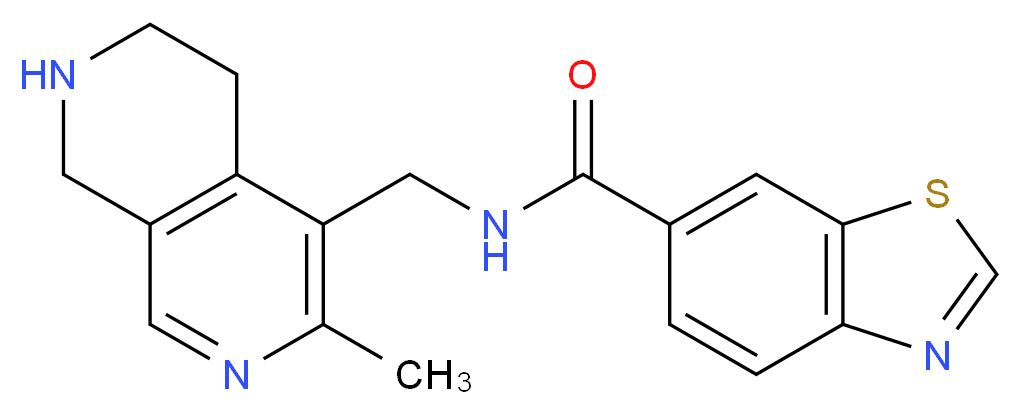 N-[(3-methyl-5,6,7,8-tetrahydro-2,7-naphthyridin-4-yl)methyl]-1,3-benzothiazole-6-carboxamide_Molecular_structure_CAS_)