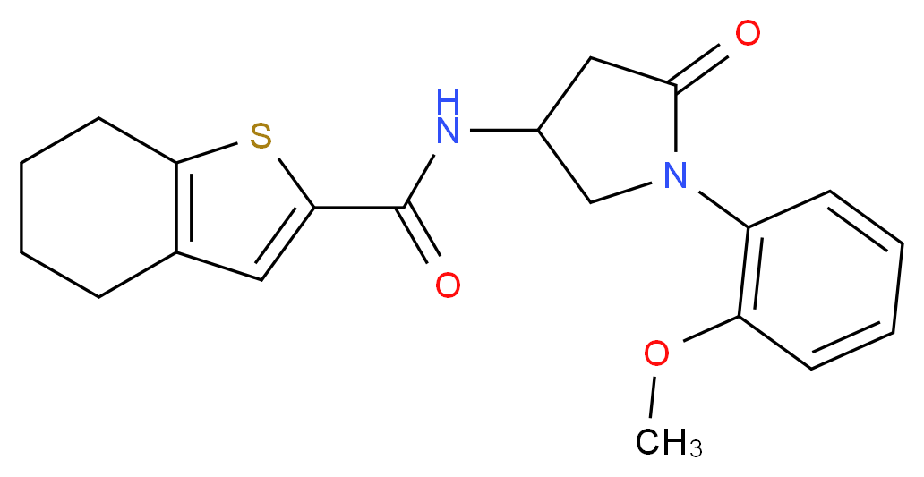 N-[1-(2-methoxyphenyl)-5-oxo-3-pyrrolidinyl]-4,5,6,7-tetrahydro-1-benzothiophene-2-carboxamide_Molecular_structure_CAS_)