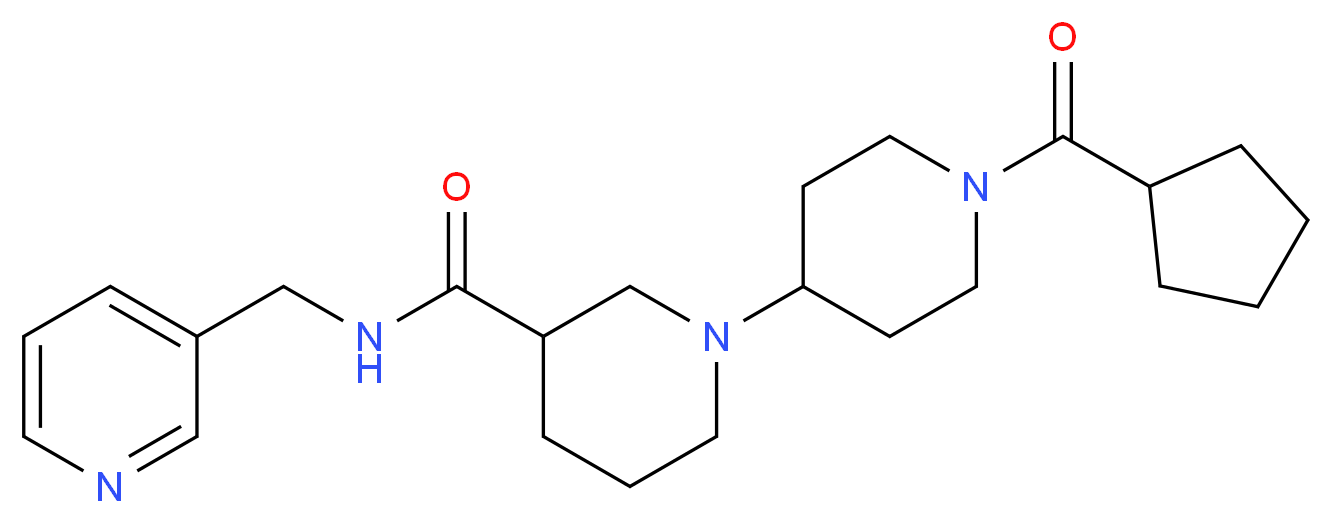 1'-(cyclopentylcarbonyl)-N-(pyridin-3-ylmethyl)-1,4'-bipiperidine-3-carboxamide_Molecular_structure_CAS_)