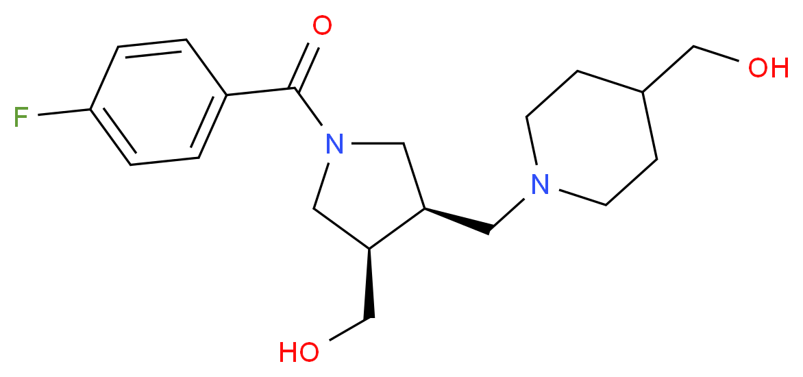 ((3R*,4R*)-1-(4-fluorobenzoyl)-4-{[4-(hydroxymethyl)piperidin-1-yl]methyl}pyrrolidin-3-yl)methanol_Molecular_structure_CAS_)