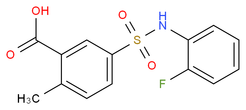 5-(2-Fluoro-phenylsulfamoyl)-2-methyl-benzoic acid_Molecular_structure_CAS_)