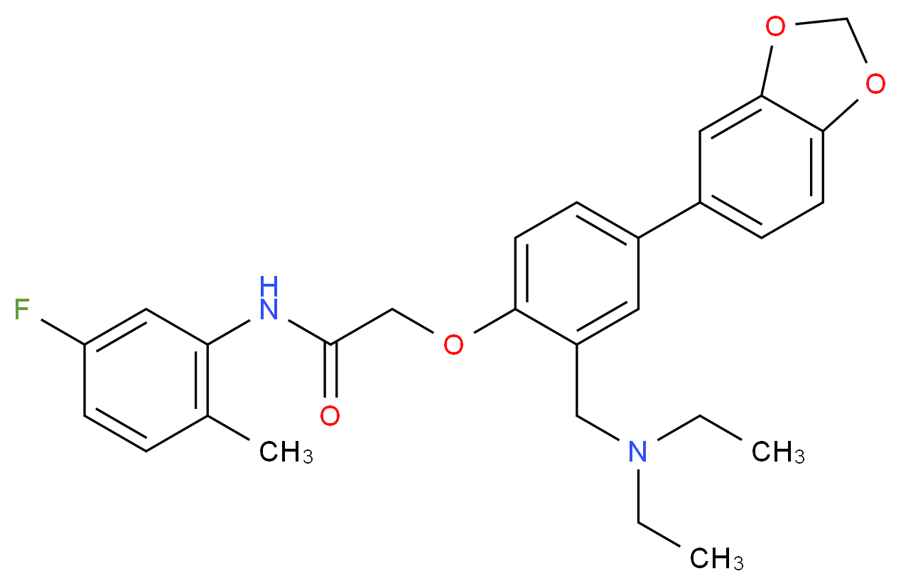 2-{4-(1,3-benzodioxol-5-yl)-2-[(diethylamino)methyl]phenoxy}-N-(5-fluoro-2-methylphenyl)acetamide_Molecular_structure_CAS_)