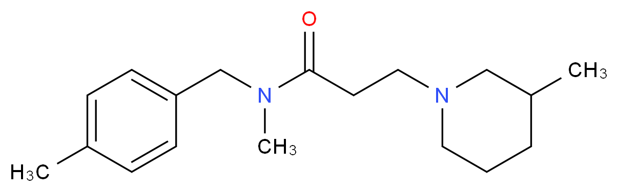 N-methyl-N-(4-methylbenzyl)-3-(3-methyl-1-piperidinyl)propanamide_Molecular_structure_CAS_)