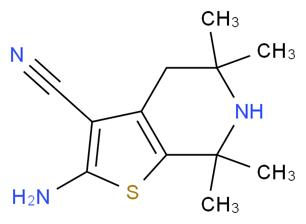 2-Amino-5,5,7,7-tetramethyl-4,5,6,7-tetrahydro-thieno[2,3-c]pyridine-3-carbonitrile_Molecular_structure_CAS_)