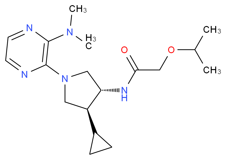 N-{(3R*,4S*)-4-cyclopropyl-1-[3-(dimethylamino)-2-pyrazinyl]-3-pyrrolidinyl}-2-isopropoxyacetamide_Molecular_structure_CAS_)