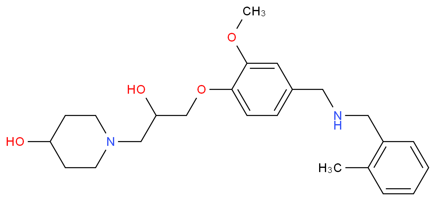 1-[2-hydroxy-3-(2-methoxy-4-{[(2-methylbenzyl)amino]methyl}phenoxy)propyl]-4-piperidinol_Molecular_structure_CAS_)