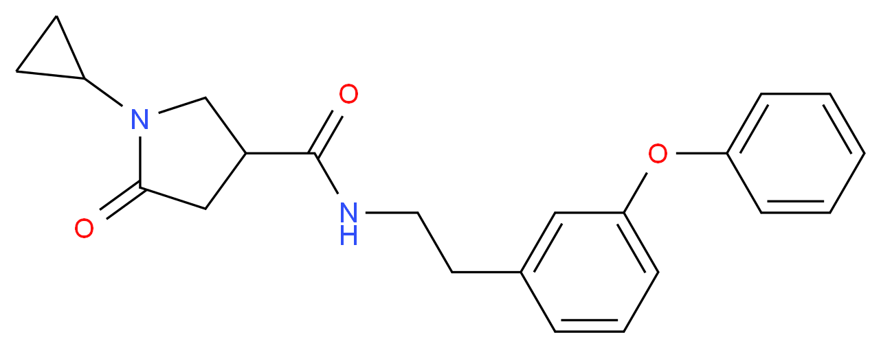 1-cyclopropyl-5-oxo-N-[2-(3-phenoxyphenyl)ethyl]-3-pyrrolidinecarboxamide_Molecular_structure_CAS_)