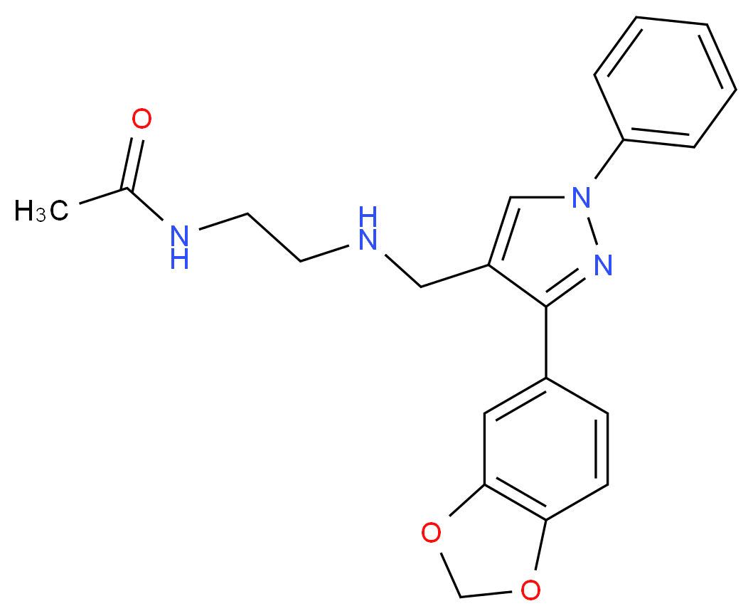 N-[2-({[3-(1,3-benzodioxol-5-yl)-1-phenyl-1H-pyrazol-4-yl]methyl}amino)ethyl]acetamide_Molecular_structure_CAS_)