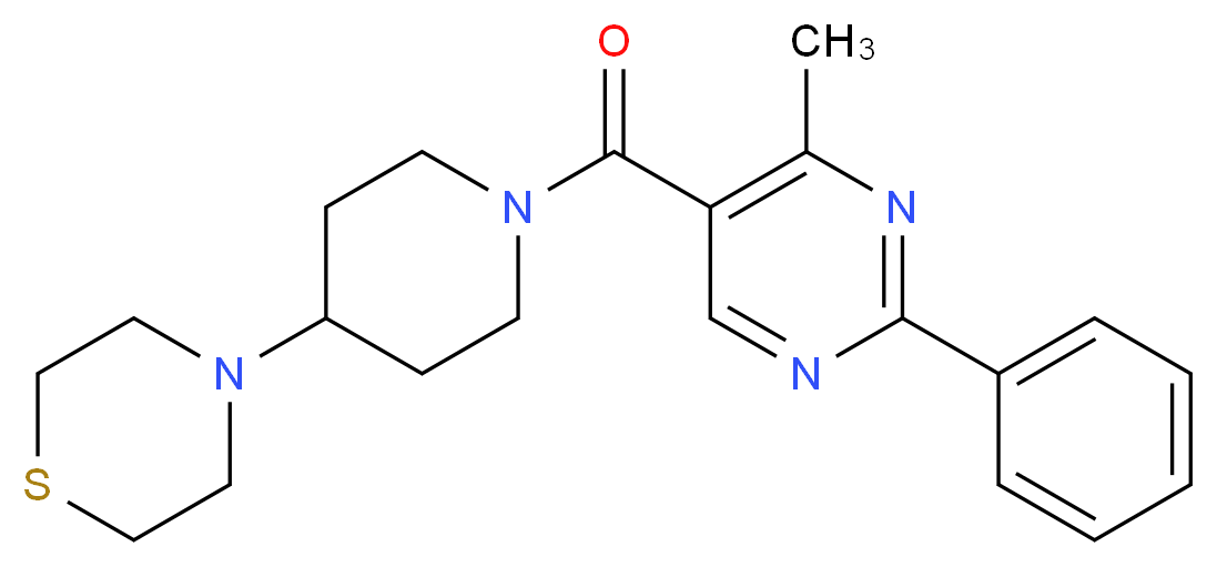 4-{1-[(4-methyl-2-phenylpyrimidin-5-yl)carbonyl]piperidin-4-yl}thiomorpholine_Molecular_structure_CAS_)