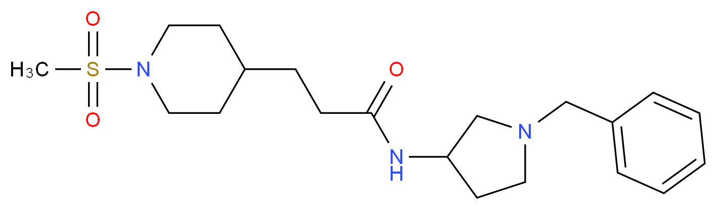 N-(1-benzyl-3-pyrrolidinyl)-3-[1-(methylsulfonyl)-4-piperidinyl]propanamide_Molecular_structure_CAS_)