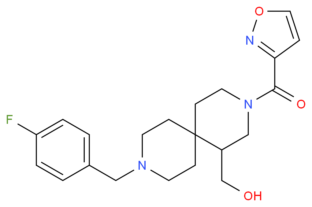 [9-(4-fluorobenzyl)-3-(isoxazol-3-ylcarbonyl)-3,9-diazaspiro[5.5]undec-1-yl]methanol_Molecular_structure_CAS_)