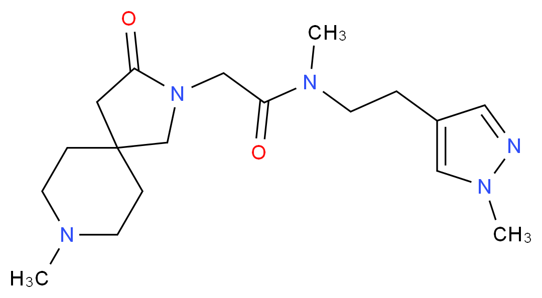 N-methyl-2-(8-methyl-3-oxo-2,8-diazaspiro[4.5]dec-2-yl)-N-[2-(1-methyl-1H-pyrazol-4-yl)ethyl]acetamide_Molecular_structure_CAS_)