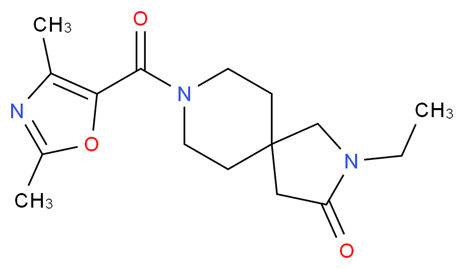 8-[(2,4-dimethyl-1,3-oxazol-5-yl)carbonyl]-2-ethyl-2,8-diazaspiro[4.5]decan-3-one_Molecular_structure_CAS_)