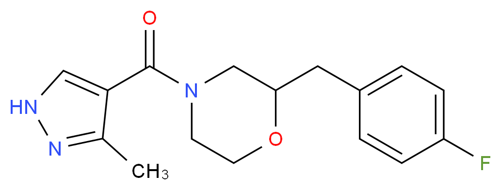 2-(4-fluorobenzyl)-4-[(3-methyl-1H-pyrazol-4-yl)carbonyl]morpholine_Molecular_structure_CAS_)
