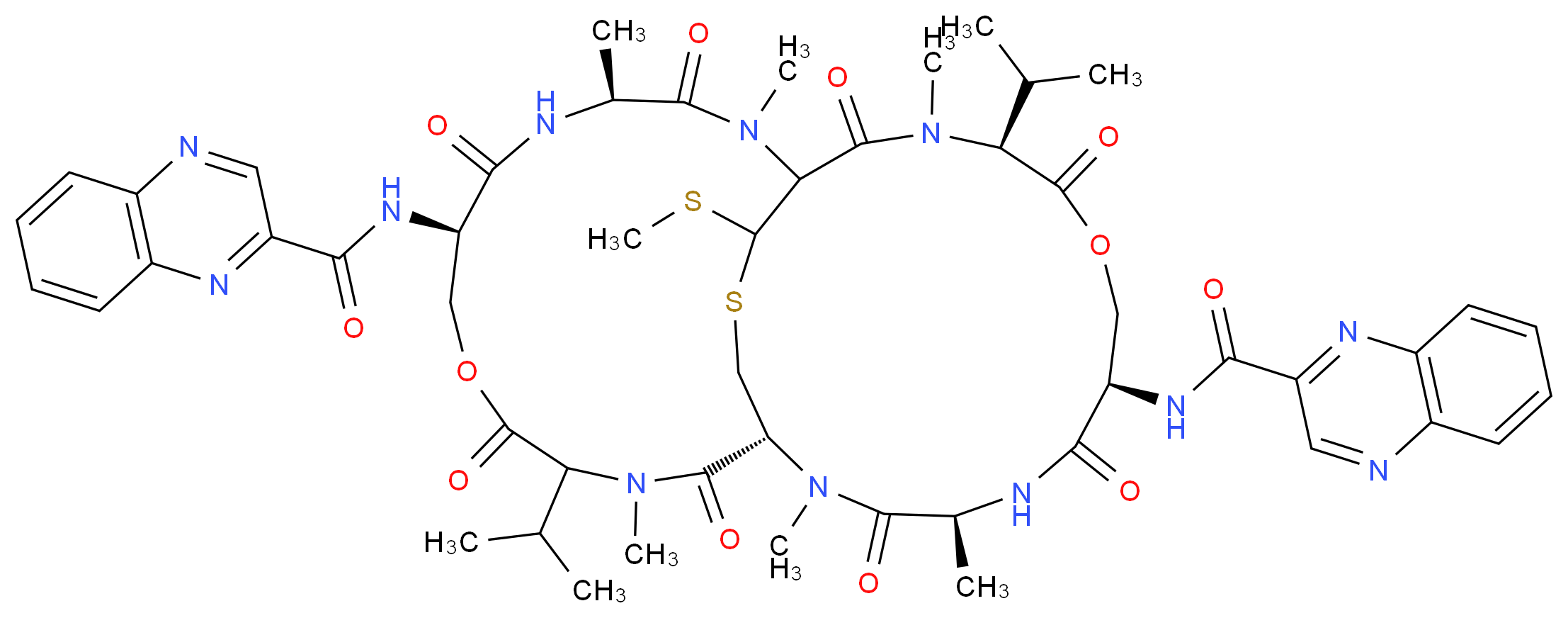 Quinomycin A (Echinomycin)_Molecular_structure_CAS_512-64-1,11016-61-8)