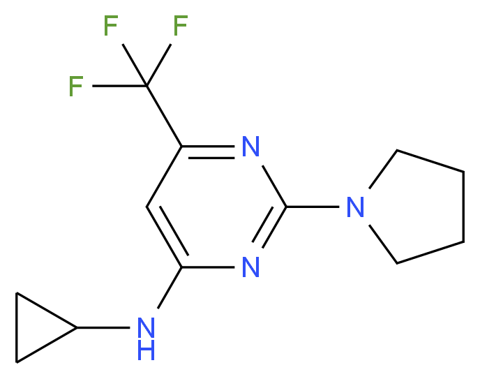 N-cyclopropyl-2-pyrrolidin-1-yl-6-(trifluoromethyl)pyrimidin-4-amine_Molecular_structure_CAS_)