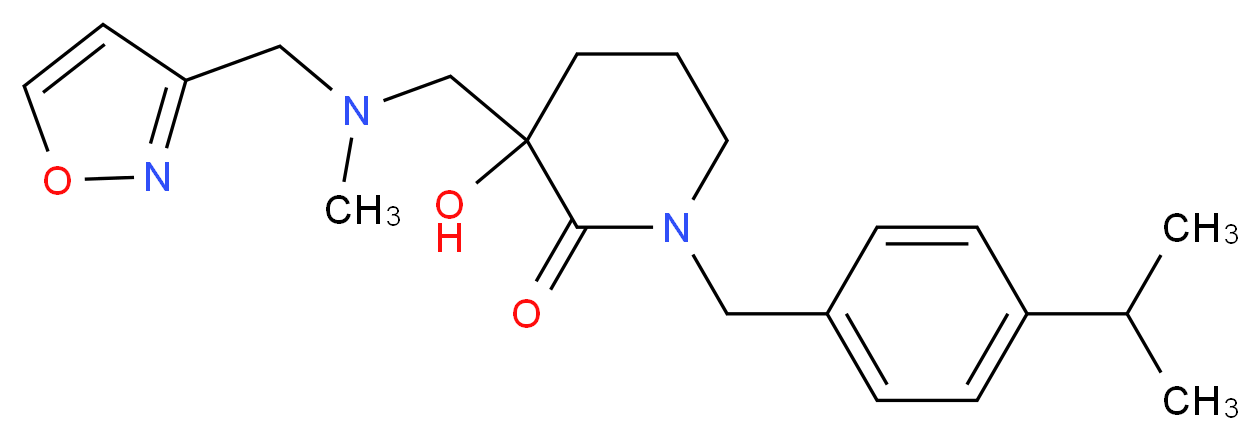 3-hydroxy-1-(4-isopropylbenzyl)-3-{[(isoxazol-3-ylmethyl)(methyl)amino]methyl}piperidin-2-one_Molecular_structure_CAS_)