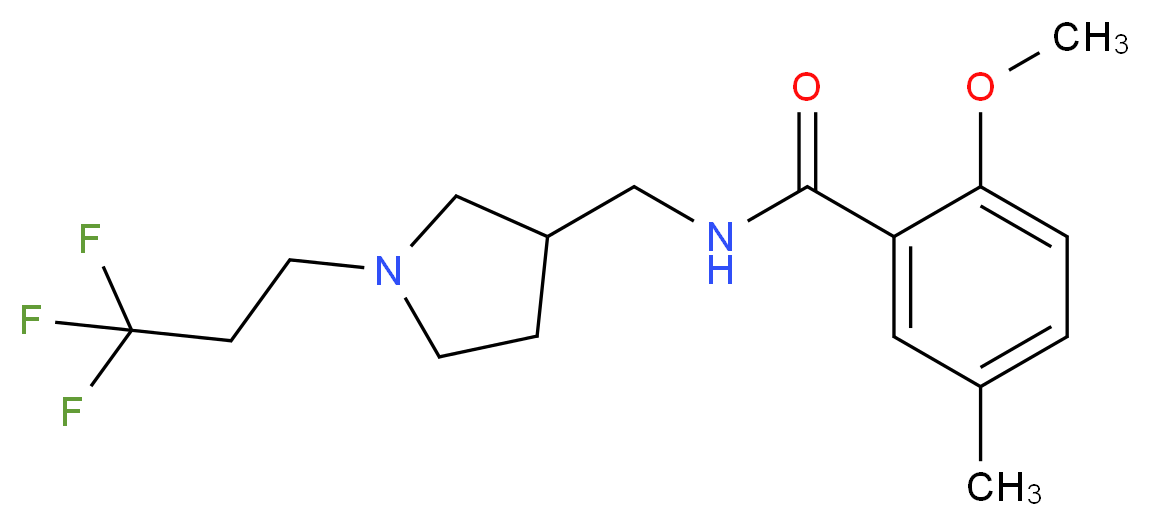 2-methoxy-5-methyl-N-{[1-(3,3,3-trifluoropropyl)pyrrolidin-3-yl]methyl}benzamide_Molecular_structure_CAS_)