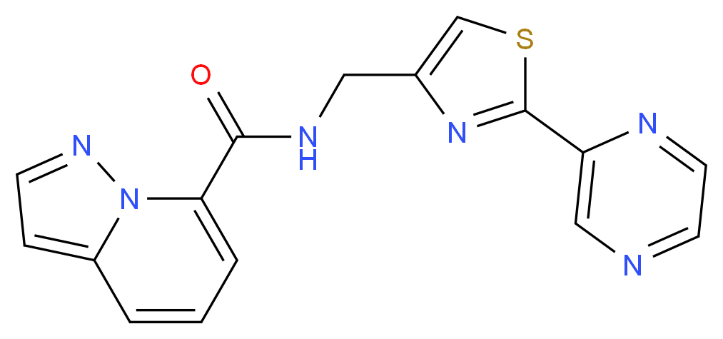N-[(2-pyrazin-2-yl-1,3-thiazol-4-yl)methyl]pyrazolo[1,5-a]pyridine-7-carboxamide_Molecular_structure_CAS_)