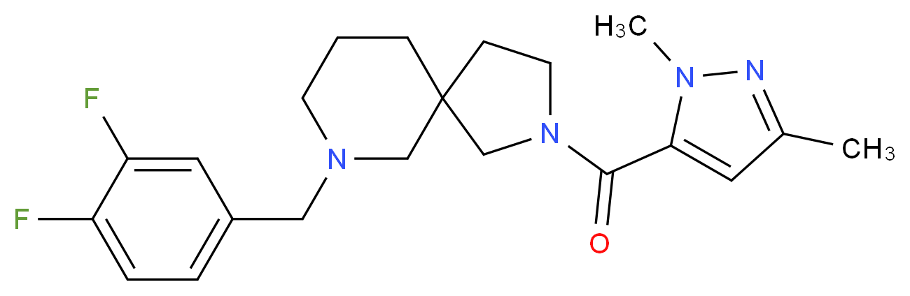 7-(3,4-difluorobenzyl)-2-[(1,3-dimethyl-1H-pyrazol-5-yl)carbonyl]-2,7-diazaspiro[4.5]decane_Molecular_structure_CAS_)