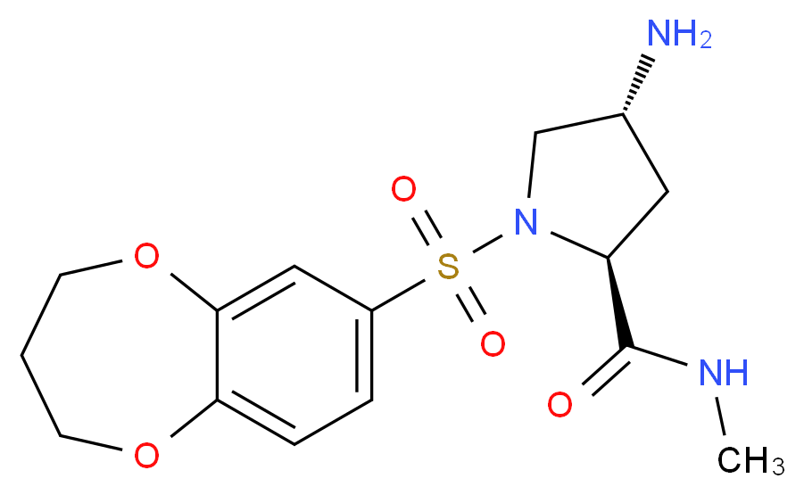 (4R)-4-amino-1-(3,4-dihydro-2H-1,5-benzodioxepin-7-ylsulfonyl)-N-methyl-L-prolinamide_Molecular_structure_CAS_)
