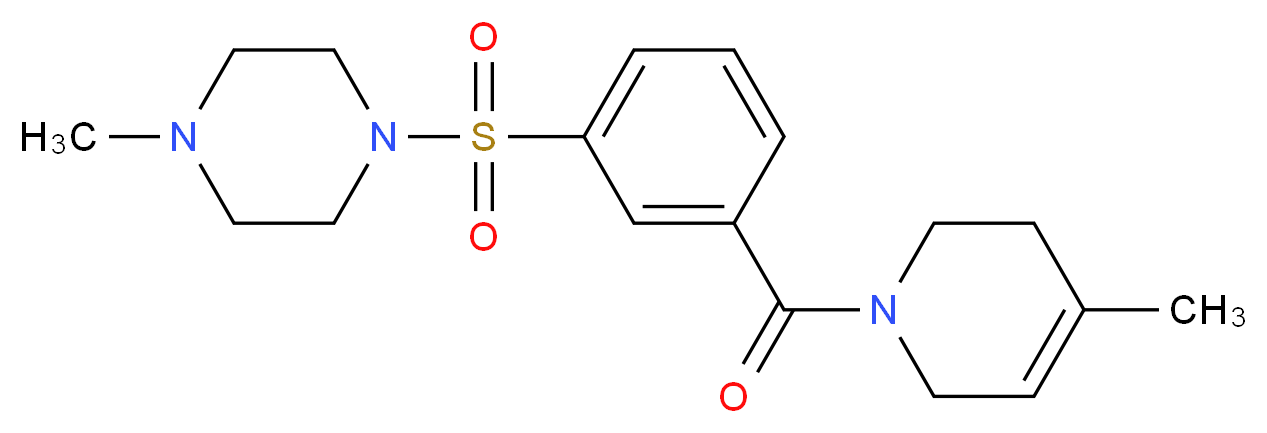 1-methyl-4-({3-[(4-methyl-3,6-dihydropyridin-1(2H)-yl)carbonyl]phenyl}sulfonyl)piperazine_Molecular_structure_CAS_)