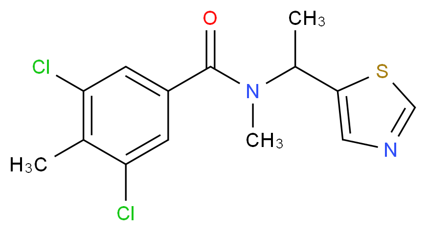 3,5-dichloro-N,4-dimethyl-N-[1-(1,3-thiazol-5-yl)ethyl]benzamide_Molecular_structure_CAS_)