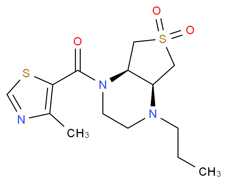 (4aS*,7aR*)-1-[(4-methyl-1,3-thiazol-5-yl)carbonyl]-4-propyloctahydrothieno[3,4-b]pyrazine 6,6-dioxide_Molecular_structure_CAS_)