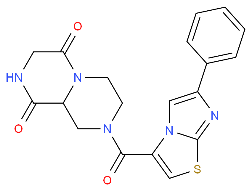 8-[(6-phenylimidazo[2,1-b][1,3]thiazol-3-yl)carbonyl]tetrahydro-2H-pyrazino[1,2-a]pyrazine-1,4(3H,6H)-dione_Molecular_structure_CAS_)
