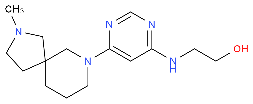2-{[6-(2-methyl-2,7-diazaspiro[4.5]dec-7-yl)pyrimidin-4-yl]amino}ethanol_Molecular_structure_CAS_)